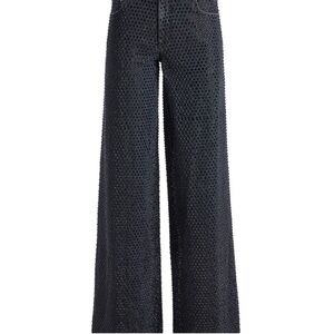 NWT embellished Trish low rise wide leg black/charcoal 26  orig $795